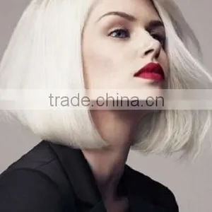 2014 Fashionable Silky Straight White Front Lace Bob Wig thumbnail-1