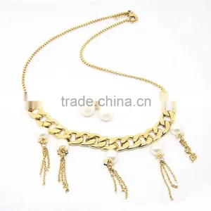 Gold Chain Tassel Stainless Steel Chain Necklace Designs thumbnail-1