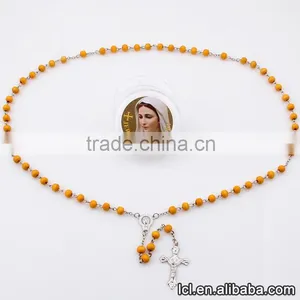Low Price Wood Bead Necklace, Hot Sale Cross Pendant Necklace thumbnail-5