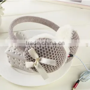 Bowknot Music Earphone Warm Fashion Earmuffs thumbnail-5