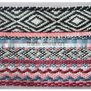 Newest Design 4cm Width Yarn Dyed Ethnic Polyester Bias Tape Wholesale thumbnail-3