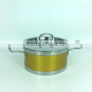 10pcs Non-Stick Cookware Set Camping Double Handle Cookware Set Of Colorful Stainless Steel Pot thumbnail-5
