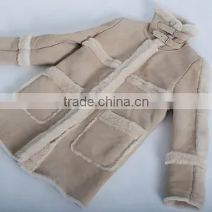High Quality Women's Fashion Sheepskin Coat With Pockets thumbnail-1