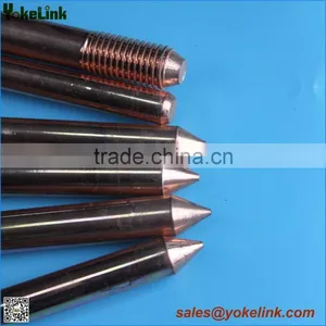 Copper Clad Steel Pointed Earthing Rod With Clamp thumbnail-1