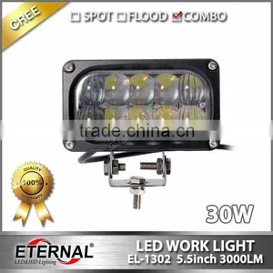 5.5in 30W Rectangle Led Driving Light Hi-low Beam 3 Wire Out for 4x4 Jeep Off-road Powersports Motorsports ATV UTV SUV thumbnail-1