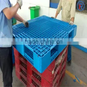 HDPE Or PP Rack Factory Euro Plastic Pallet XD1210-150 Mesh Three Skids thumbnail-1