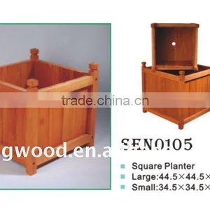 SET OF 2 Square Wooden Planter thumbnail-1