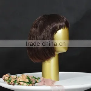 Golden Fiberglass Head Mannequin Display For Wig thumbnail-6