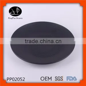 Charger Plate Eco-Friendly Feature Black Slate Dinner Plate,Whirl Serving Dish,round Plate thumbnail-1