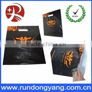 Black Black Print Logo Plastic Die Cut Shopping Bag Wholesales thumbnail-1