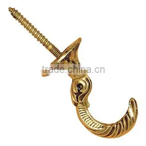 Embossed Designer Brass Coat Hooks thumbnail-1
