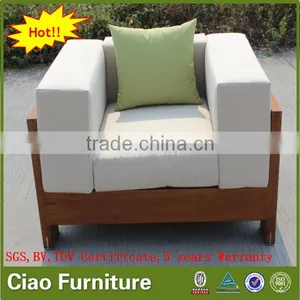 New Design Garden Furniture Teak Wooden Armchair Morden Single Sofa thumbnail-1