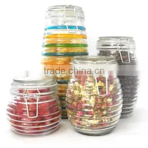 ZIBO Wholesale Clear Cylinder Glass Lid Glass Jar With Clip Lid thumbnail-1