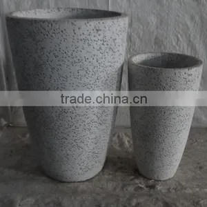 Viet-nam-lightweight-planters/Round Tall Cement Planter for Garden Pots thumbnail-1