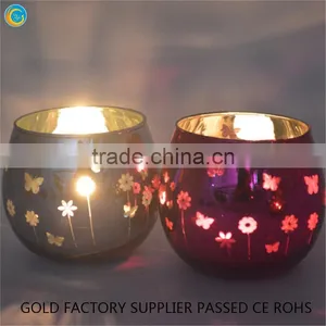 Gold Pillar Candle Holders Candle Glass Jars thumbnail-4