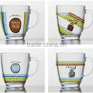 6oz 8oz 10oz 12oz Caffe Latte Espresso Cappuccino Color Printing Glass Coffee Mug thumbnail-2