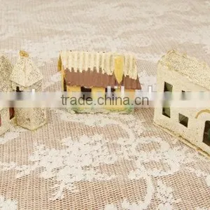 Lot of 3 Vintage Cardboard Christmas Village Pieces thumbnail-1