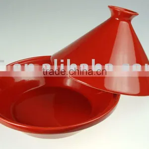 Large Cooking Tajine,10.5 Inch, Red Color thumbnail-1