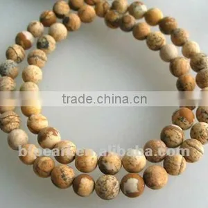 Wholesale 16" 6mm Picture Jasper Beads thumbnail-1