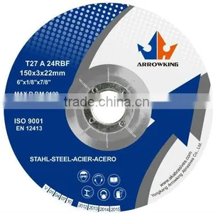 6''(150x3x22mm)T27-Resin Reinforced DC Grinding &Cutting Wheel for Metal thumbnail-1