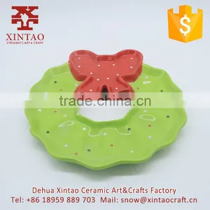 Custom China Porcelain Bowknot Christmas Plates Lowest Price thumbnail-1
