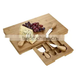 SGS FDA LFGB Certification Bamboo Cutting Board Set With Knives thumbnail-1