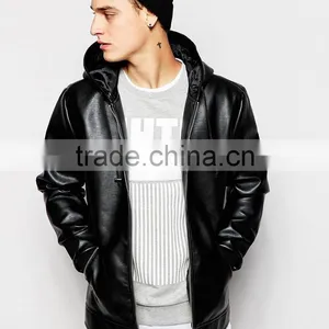 Hood Style Leather Jacket thumbnail-1