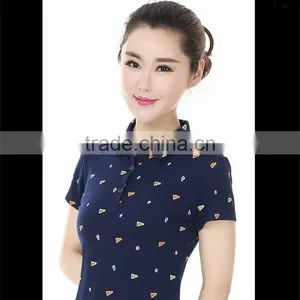 Screen Print Ladies Short Shirt Designs Latest Casual Wear Fashion for Women thumbnail-6
