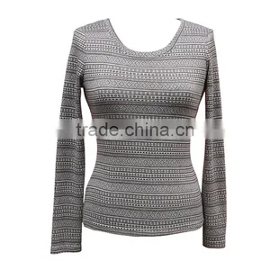 Autumn New Women Casual Long Sleeve Round Collar Cotton Tops and Blouse thumbnail-3