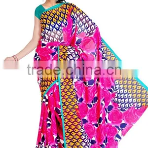 Polyster Saree With Blouse thumbnail-1