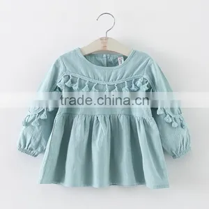Baby Clothes Wholesale Hot Sale Chiffon Cheap 2017 Clothing Children's Boutique Long Sleeve Pink Summer Girl Princess Girl Dress thumbnail-3