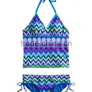 Zig Zag Stripe Tankini Swimsuit thumbnail-1