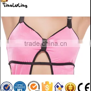 Wholesale Accept Hot Sexy Backless Party Dresses for Women Pink Sexy Sleepwear Lingerie Manufactuer thumbnail-3