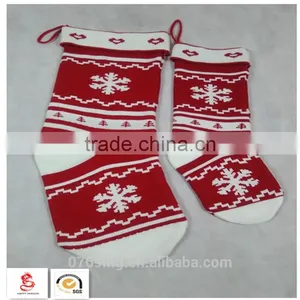 Decoration Knitting Stocking X'mas Decoration Knitted Stocking Snowflake Pattern Knitted Stock thumbnail-2