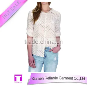 Fashion White Casual Blouse for Ladies Chinese Blouse thumbnail-1