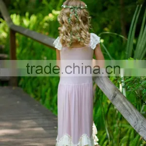 Flower Girl Dress Vintage Boho Dress Junior Twirling Bridesmaid Dress thumbnail-4
