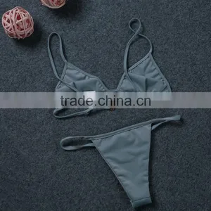 M1222 Runwaylover 2016 Ladies Gray Polyester Split Swimsuit Bikini thumbnail-2