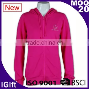 Women Zip up Sweatshirt Hoodies Pink Jacket thumbnail-1