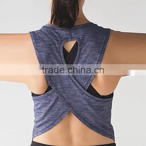 Factory Wholesale Hot Sale Racerback Singlets Gym Vest Yoga Wear Women thumbnail-4