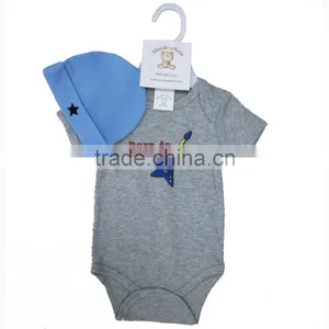 Baby Clothes 2pcs Hanger Set Baby Bodysuit Baby Cap thumbnail-1