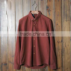 2016 Vintage Style Solid Color Men Classic Fit Linen Top, Linen Shirt, Casual Shirt thumbnail-3