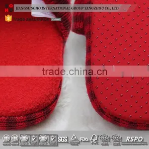2017 Attractive Design Flat Resort Logo Embroidered Velvet Eva Hotel Slippers thumbnail-2