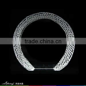 Optic Crystal Glass Round Blank Iceberg Block For Souvenirs Office Decoration JKC-0081 thumbnail-3