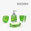Original Finishing Green Color 4 Piece Polyresin Bathroom Accessories Sets thumbnail-1