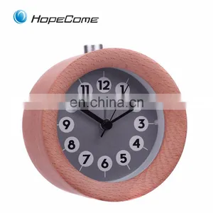 Twin Bell Alarm Home Decora Wooden Desktop Clock thumbnail-3