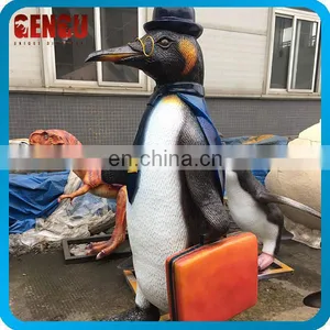 Fiberglass Life Size Cartoon Penguin Statue thumbnail-1