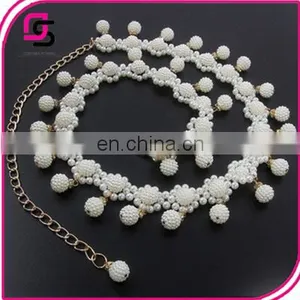 Fashionable Ladies Belly Dance Chain Belt With Pearl Beads thumbnail-1