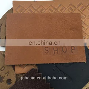 Custom Wholesale Debossed Logo Genuine Leather Label for Jeans Trousers thumbnail-3