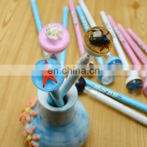 Office and School Novelty Fancy Creature Ballpoint Pen for Children and Kids With Spiral Shell,flower,starfish,scorpin thumbnail-3