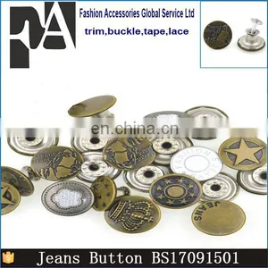 Fashion 17mm Bronze Metal Jeans Button Shank Button For Garment Pants thumbnail-6